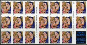 3176a, Mint NH 32¢ Madonna & Child Christmas Pane of 20 - Stuart Katz