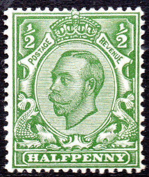 SG 344: 1912 ½d Green N5/1 Mounted Mint 