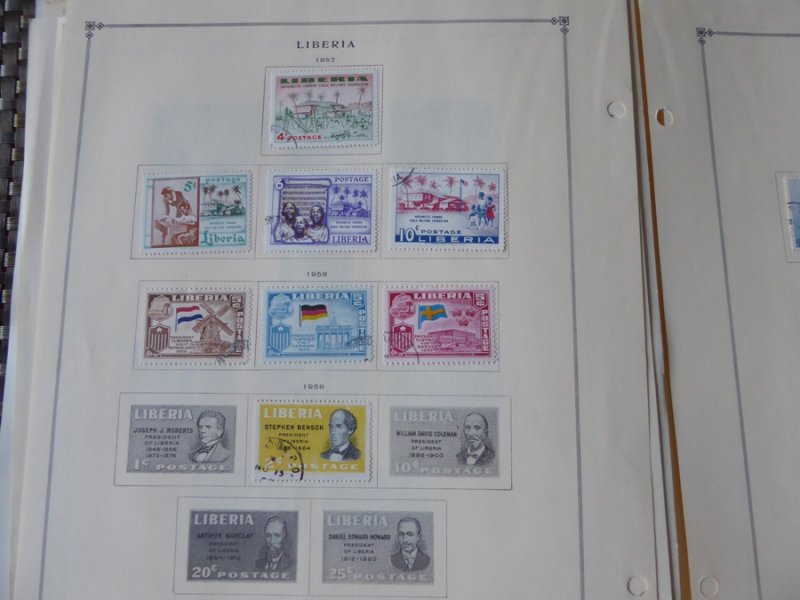 Liberia 1892-1976 Stamp Collection on Scott International Stamp Album Pages