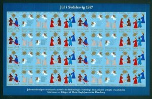 Denmark. Southslesvig 1987. Christmas Sheet Mnh Folded. Christmas Gospel