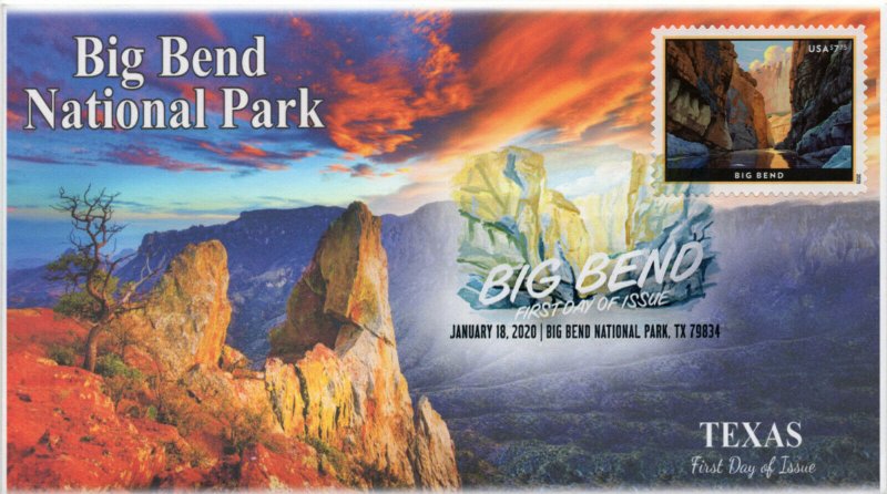 20-014, 2020, SC 5429, Big Bend National Park, DCP, FDC, Texas, $7.75 