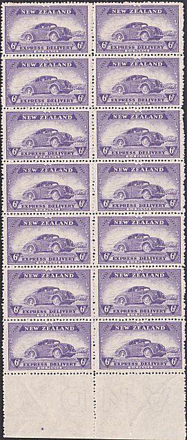 NEW ZEALAND 1939 Express Delivery 6d car - block of 14 MNH..................2143