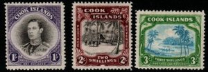 COOK ISLANDS SG127/9 1938 DEFINITIVE SET MTD MINT 