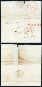 6th of May 1840 Stampless Cover Uniform Penny Post PAID 1d RARE