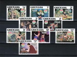 Grenada 1980 DISNEY SNOW WHITE & SEVEN DWARFS set Perforated Mint (NH)