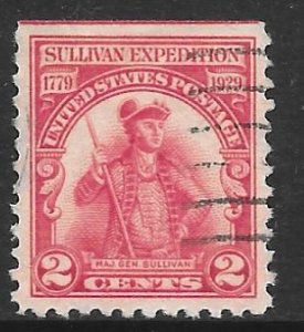 USA 657: 2c Major General Sullivan, used, SE
