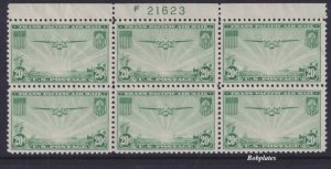 BOBPLATES #C21 TransPacific Top Plate Block F21623 F-VF NH SCV=$90 *