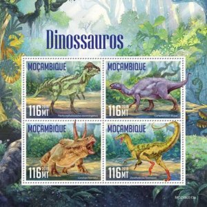 Mozambique - 2019 Dinosaurs on Stamps - 4 Stamp Sheet - MOZ190513a
