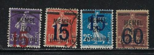 Memel 43-46 Used 1921 overprinted issues