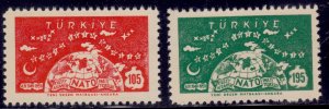 Turkey, 1959,  10th Anniversary of NATO,  sc#1436-37, MNH