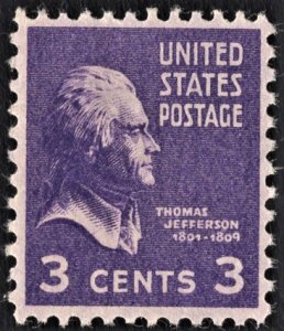 US 807 MNH VF 3 Cent Thomas Jefferson