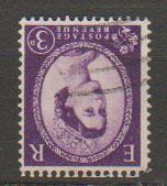 Great Britain SG 592wi Used 2 graphite lines on reverse