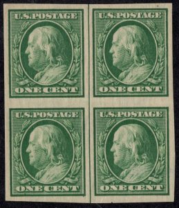 U.S. -  383 - Line Block of 4 - EXTRA FINE 9top LH/Bottom NH)