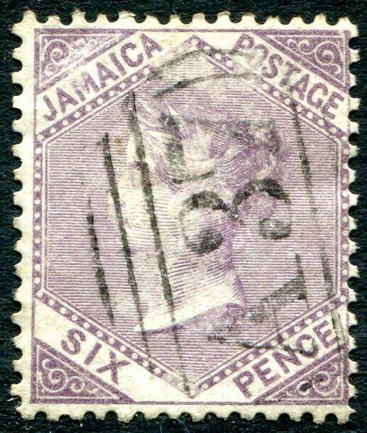 JAMAICA-1860-70 6d Dull Lilac Sg 5 FINE USED V30975