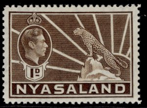 NYASALAND PROTECTORATE GVI SG131, 1d brown, M MINT.