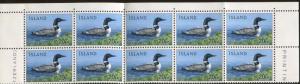 Block of 10 1967 Iceland Stamps 388 Cat Value $75 Gavia Immer Common Loon