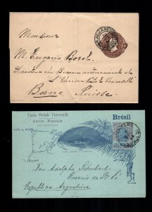 Brazil  2 diff used postal covers and cards