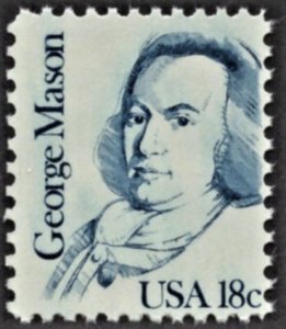 US 1858 MNH VF 18 Cent George Mason Statesman Overall Tagging