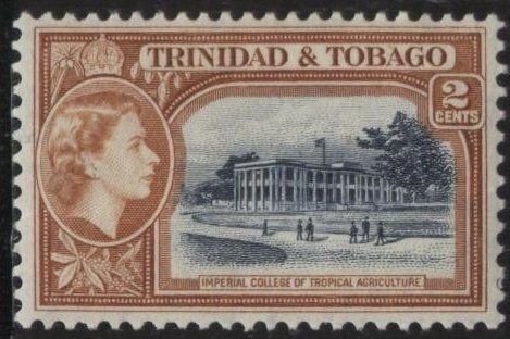 Trinidad & Tobago 51 (mlh, lt crease) 2c Agricultural College, lt brn & ultra