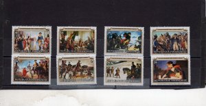 RWANDA 1976 PAINTINGS/AMERICN BICENTENNIAL SET OF 8 STAMPS MNH