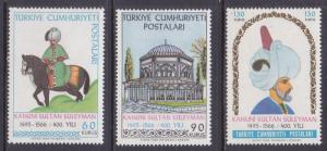 Turkey 1715-17 MNH 1966 Sultan Suleiman the Magnificent On Horse Set VF