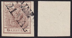 Austria - 1854 - Scott #4b - used - Coat of Arms