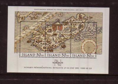 Iceland Sc 740 1991 NORDIA '91 stamp sheet mint NH