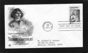 1488 Copernicus, FDC Art Craft cachet addressed