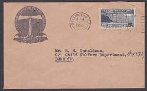 NEW ZEALAND 1950 Govt Life 2d Lighthouse on commercial cover to Dunedin....A1673 