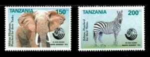 Tanzania 1992 - Earth Summit, Endangered Species - Set of 2v - 958, 960 - MNH