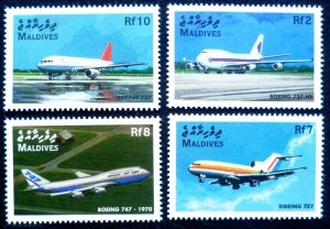 1998 Maldive Islands 3087-3090 Airplanes 6,00 €