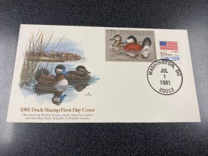 RW48 Ruddy Ducks Stamp First Day Cover 1981