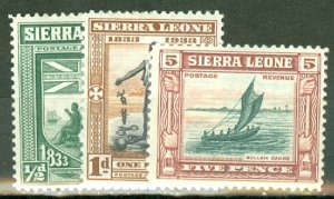 IN: Sierra Leone 153-7, 159-61 mint CV $49.35; scan shows only a few