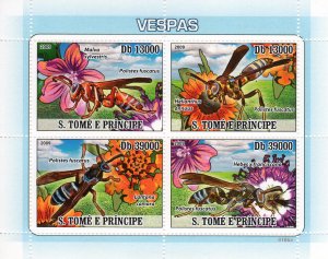 Sao Tome and Principe 2009 WASPS - INSECTS Sheetlet (4) MNH