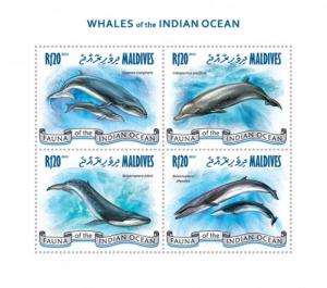 MALDIVES 2013 SHEET WHALES MARINE LIFE mld13110a