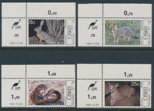 South Africa Homelands Ciskei Sc 42-45 1982 MNH Small Mammals