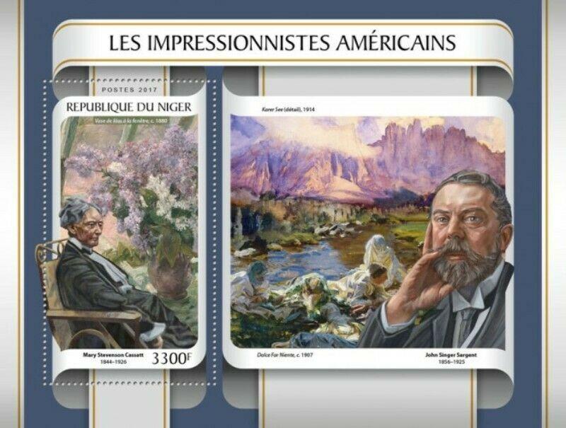 Niger - 2017 American Impressionists - Souvenir Sheet - NIG17221b