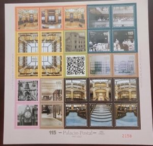 O) 2022 MEXICO, POSTAL PALACE, HISTORY SHOWN IN PHOTOGRAPHS FROM 1907-2022, ARCH