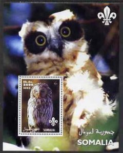 SOMALIA - 2002 - Owls #2 - Perf Souv Sheet - M N H -Private Issue