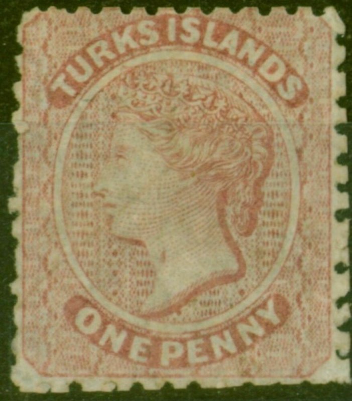 Turks & Caicos Is 1867 1d Dull Rose SG1a Throat Flaw Fine Unused