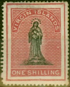 Virgin Islands 1868 1s Black & Rose-Carmine SG21 Fine MM-Variant 5