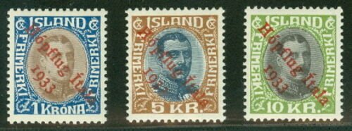 ICELAND #C12-14 (165-7) Complete HOPFLUG set, og, NH, Pollak cert Scott $5,225 