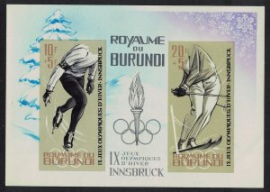 Burundi Slalom Skating Winter Olympic Games Innsbruck MS Imperf 1964 MNH