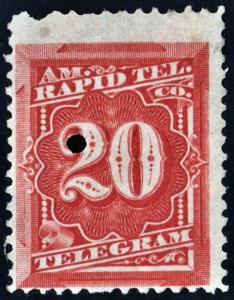 1T6 20¢ American Rapid Telegraph Company Stamp (1881) Remaindered/MH