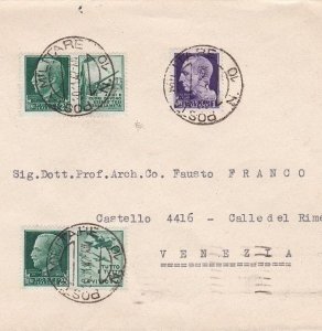 1942 LETTER TO VENICE FRANKED WITH TWIN VALUES PG 25 green II/III