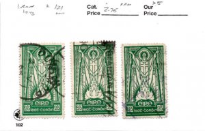 Ireland, Postage Stamp, #121 WMK262 (3 Ea) Used, 1943 St. Patrick (AE)