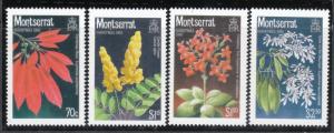 Montserrat 1986 Sc 632-5 Flowers Christmas MNH 