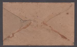 **CSA Cover, Charlottesville, VA, Due 10, 6/28/1862, Turned Cover