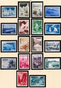 Japan # 523-540, Scenic Spots, Mint Hinged, 1/3 Cat