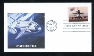 US 3262 Priority Mail $11.75 Piggyback space shuttle UA Fleetwood cachet FDC